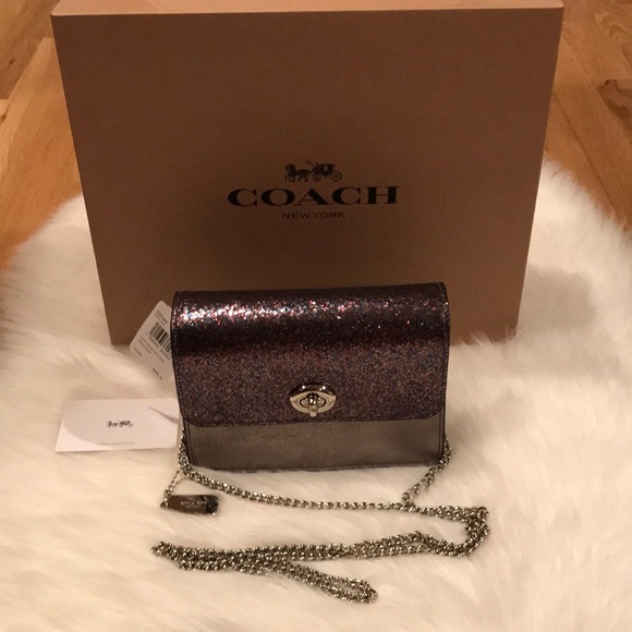 🦄 Coach 🦄 Glitter Metallic Crossbody Flap Bag - Picture 2 of 8